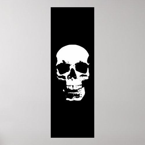 Panoramic Skull Poster _ Black  White Pop Art