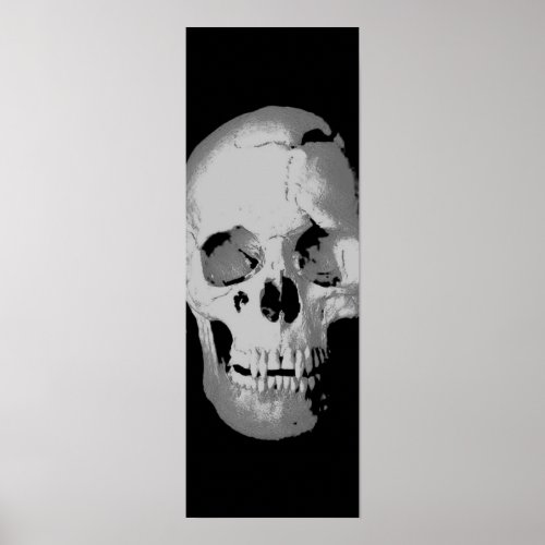 Panoramic Skull Poster _ Black  White Pop Art Fa