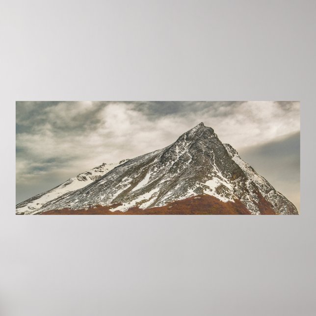Panoramic snowy andes mountains landscape, ushuaia poster (Front)