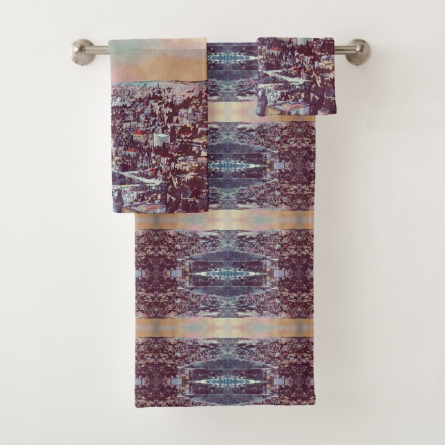 Panoramic Splendor of Jerusalem Bath Towel Set (Insitu)