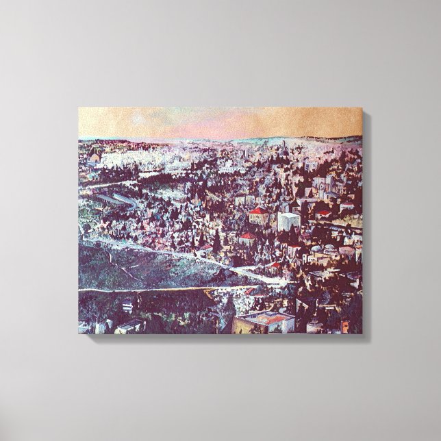 Panoramic Splendor Of Jerusalem Canvas Print (Front)