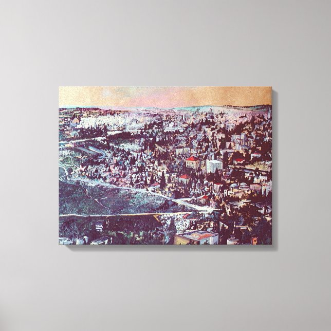 Panoramic Splendor Of Jerusalem Canvas Print (Front)