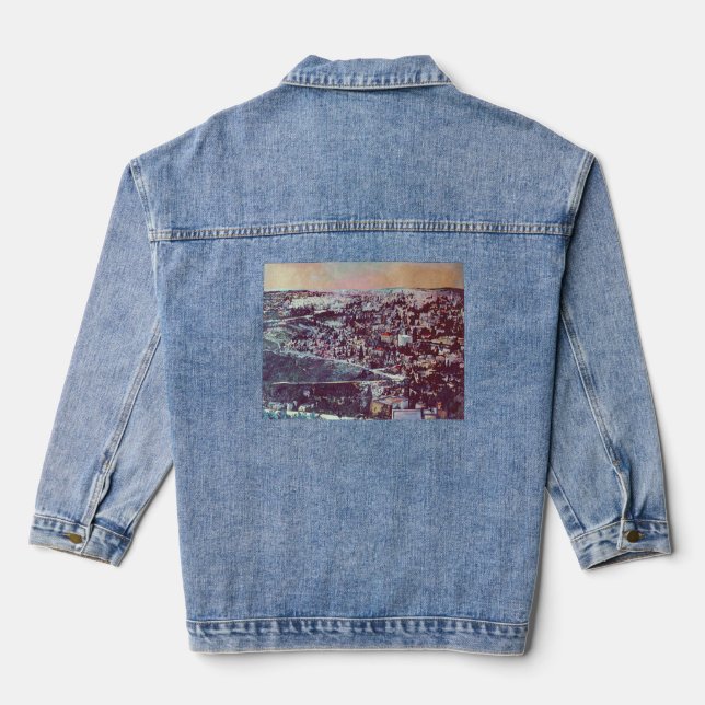 Panoramic Splendor of Jerusalem Denim Jacket (Back)
