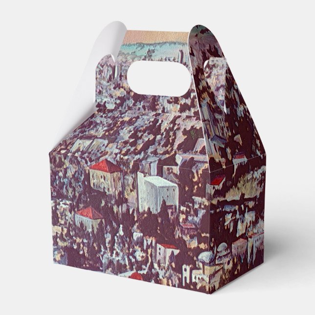 Panoramic Splendor  of Jerusalem Favor Boxes (Front Side)