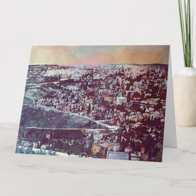 Panoramic Splendor of Jerusalem Greeting Card (Front)