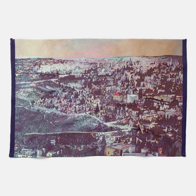 Panoramic Splendor of Jerusalem Kitchen Towel (Horizontal)