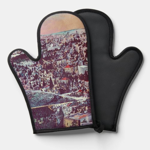 Panoramic Splendor of Jerusalem Oven Mitt