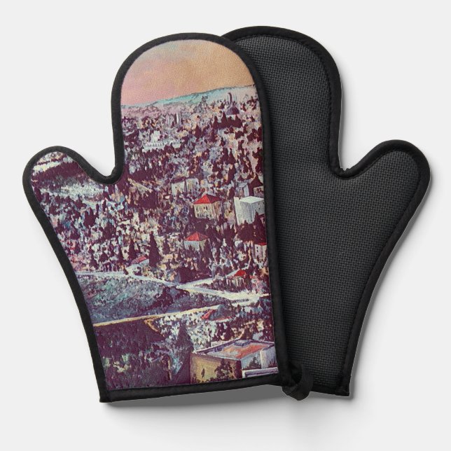 Panoramic Splendor of Jerusalem Oven Mitt (Front/Back)