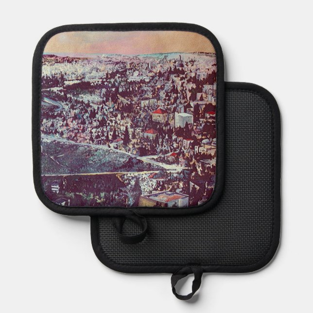 Panoramic Splendor of Jerusalem Pot Holder (Front/Back)