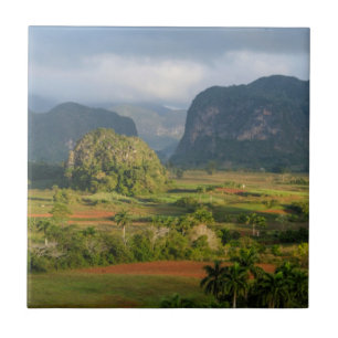 Panoramic valley landscape, Cuba Ceramic Tile