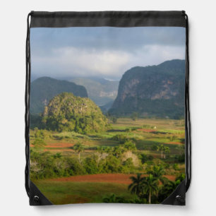 Panoramic valley landscape, Cuba Drawstring Bag