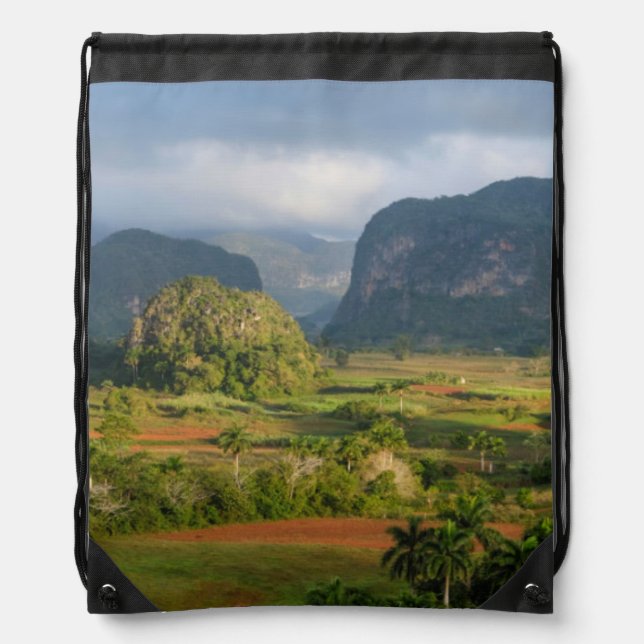 Panoramic valley landscape, Cuba Drawstring Bag (Front)