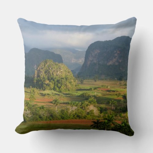 Panoramic valley landscape Cuba Throw Pillow