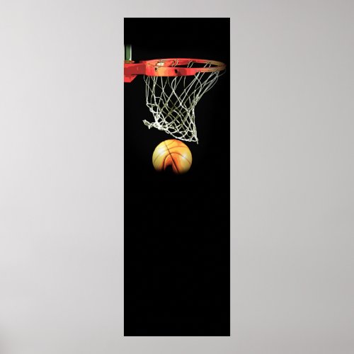 Panoramic Vertical Basketball Door Poster