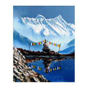 Panoramic View Of Annapurna Mountain Nepal Acrylic Print