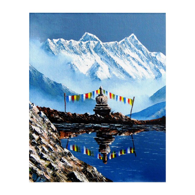 Panoramic View Of Annapurna Mountain Nepal Acrylic Print (Front)