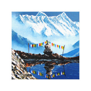 Panoramic View Of Annapurna Mountain Nepal Canvas Print