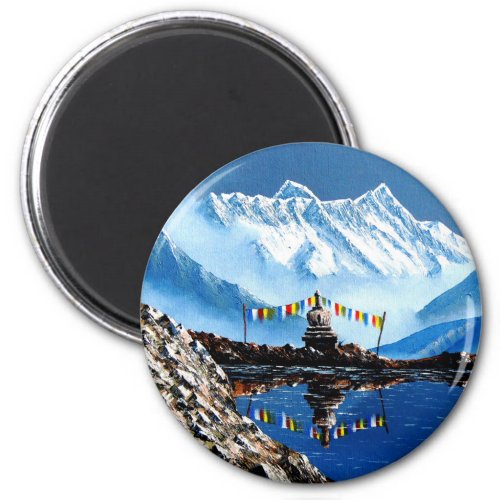 Panoramic View Of Annapurna Mountain Nepal Magnet