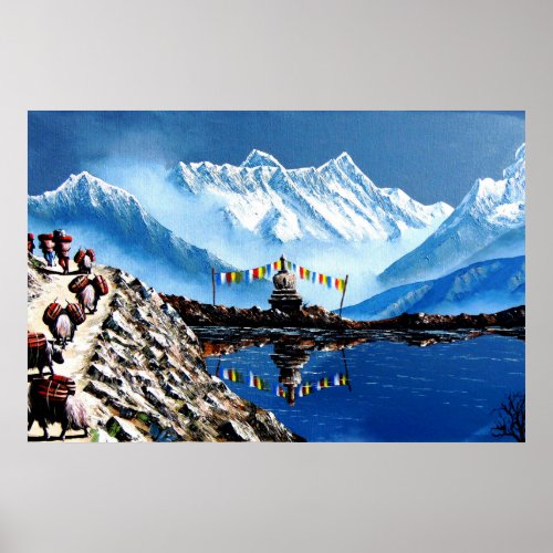 Panoramic View Of Annapurna Mountain Nepal Poster