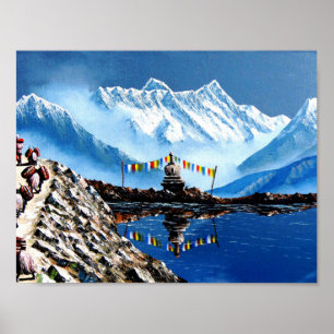 Panoramic View Of Annapurna Mountain Nepal Poster