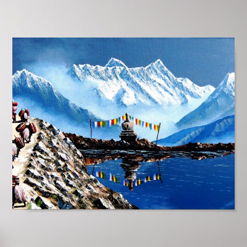 Panoramic View Of Annapurna Mountain Nepal Poster