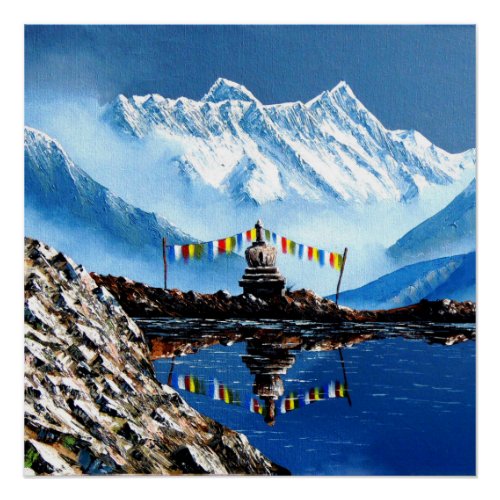 Panoramic View Of Annapurna Mountain Nepal Poster