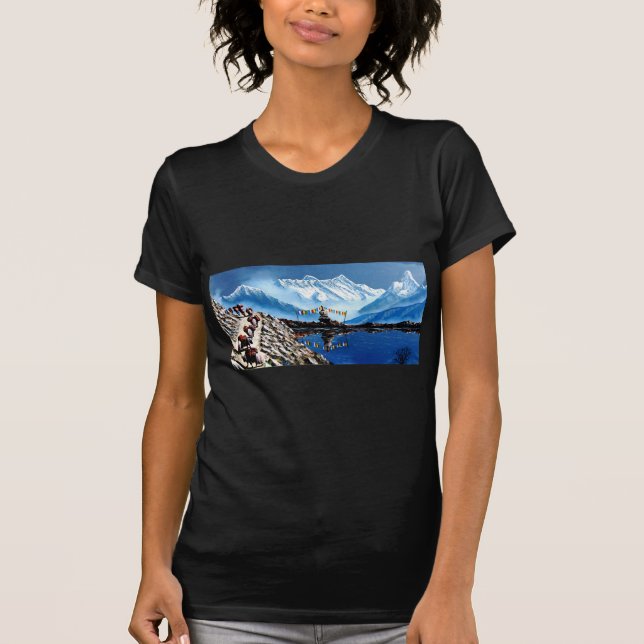 Panoramic View Of Annapurna Mountain Nepal T-Shirt (Front)