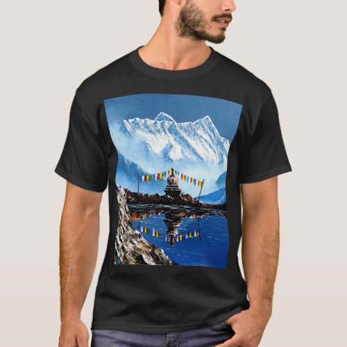 Panoramic View Of Annapurna Mountain Nepal T_Shirt