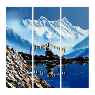 Panoramic View Of Annapurna Mountain Nepal Triptych