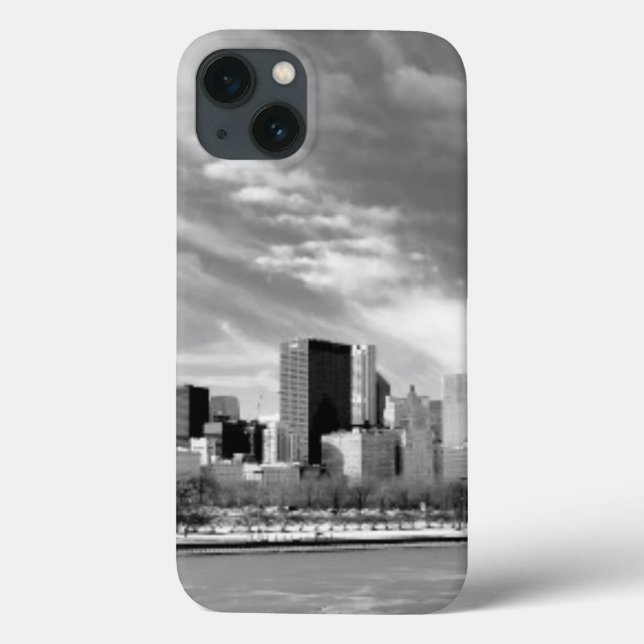 Panoramic view of Chicago skyline in winter Case-Mate iPhone Case (Back)