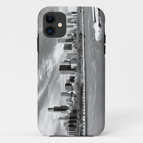 Panoramic view of Chicago skyline in winter iPhone 11 Case