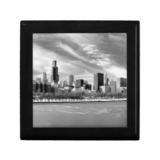 Panoramic view of Chicago skyline in winter Gift Box