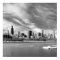 Panoramic view of Chicago skyline in winter