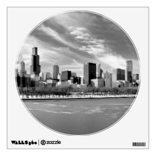 Panoramic view of Chicago skyline in winter Wall Decal