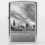 Panoramic View Of Chicago Skyline In Winter Zippo Lighter at Zazzle