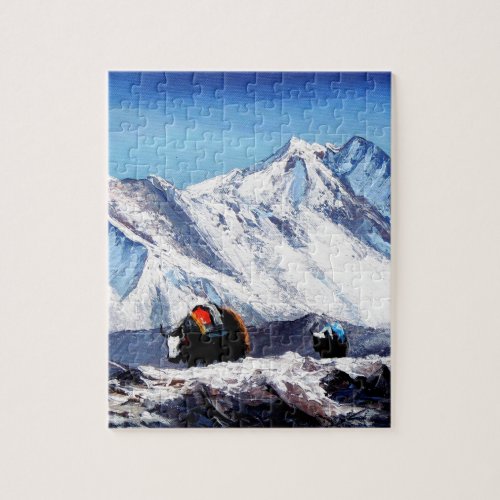 Panoramic View Of Everest Mountain Base Camp Area Jigsaw Puzzle