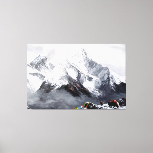 Panoramic View Of Everest Mountain Canvas Print