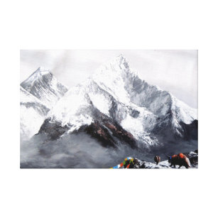 Panoramic View Of Everest Mountain Canvas Print