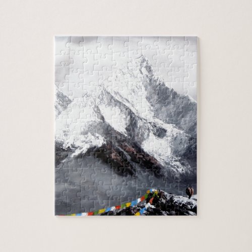 Panoramic View Of Everest Mountain Jigsaw Puzzle