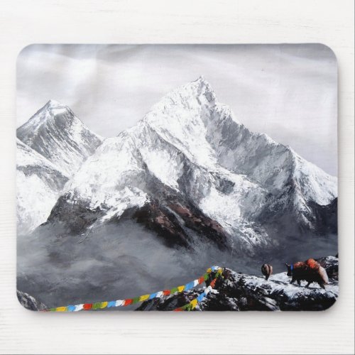 Panoramic View Of Everest Mountain Mouse Pad