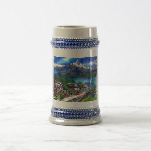 Panoramic View Of Everest Mountain Nepal Beer Stein