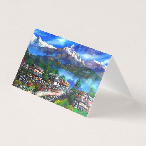 Panoramic View Of Everest Mountain Nepal Business Card