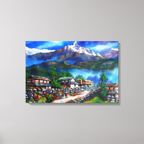 Panoramic View Of Everest Mountain Nepal Canvas Print