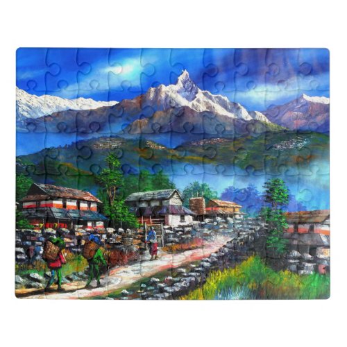 Panoramic View Of Everest Mountain Nepal Jigsaw Puzzle