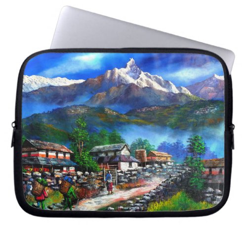 Panoramic View Of Everest Mountain Nepal Laptop Sleeve