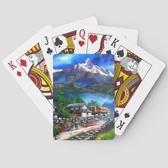 Panoramic View Of Everest Mountain Nepal Poker Cards (Back)