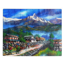 Panoramic View Of Everest Mountain Nepal Puzzle