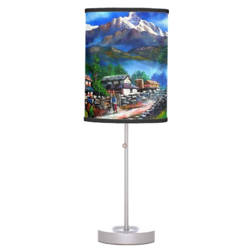 Panoramic View Of Everest Mountain Nepal  Table Lamp