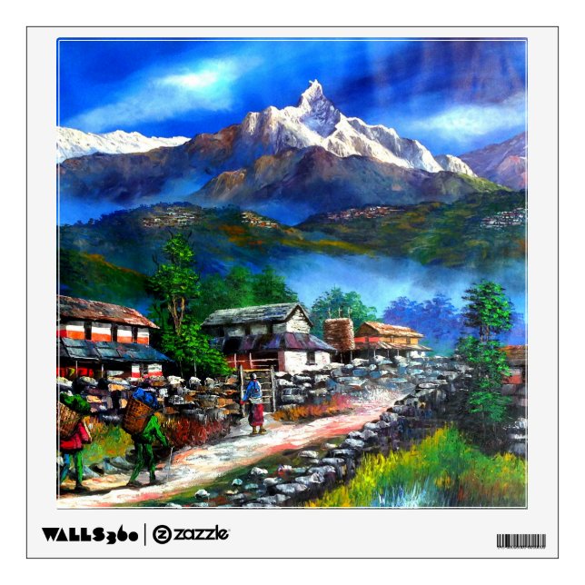 Panoramic View Of Everest Mountain Nepal Wall Sticker (Front)