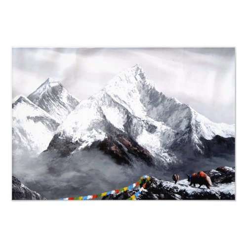 Panoramic View Of Everest Mountain Photo Print